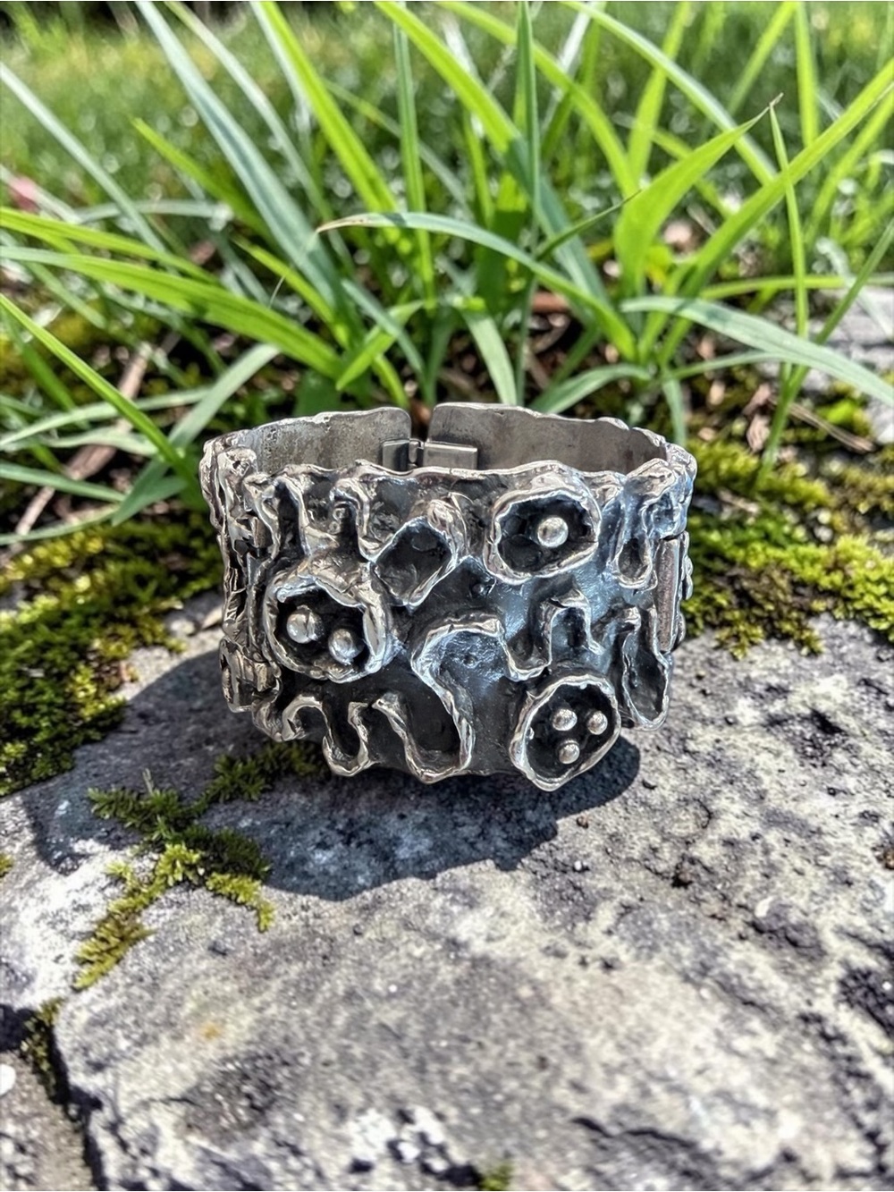 Guy Vidal Brutalist Hinged Panel Bracelet